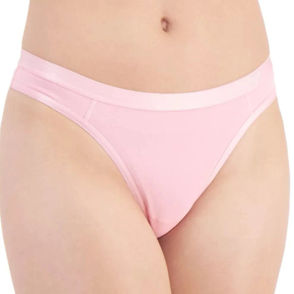 Jenni Women's Cotton Blend Thong Panty Underwear, Pink Fun, XXL